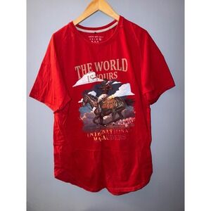 AKOO Mens The World Is Yours International Marauders Graphic Tee Red XL